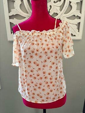 Hippie rose off the shoulder floral blouse